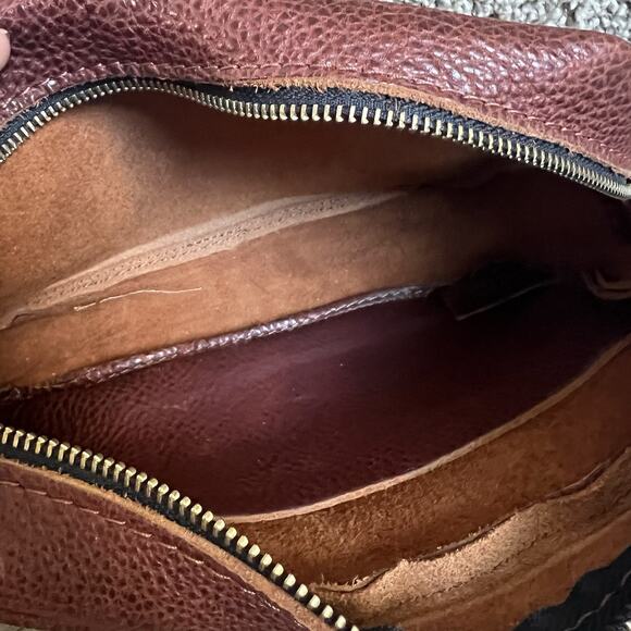 Portland Leather Large Brown Nutmeg Pebbled Leather Camera Bag Purse Crossbody - Picture 10 of 16